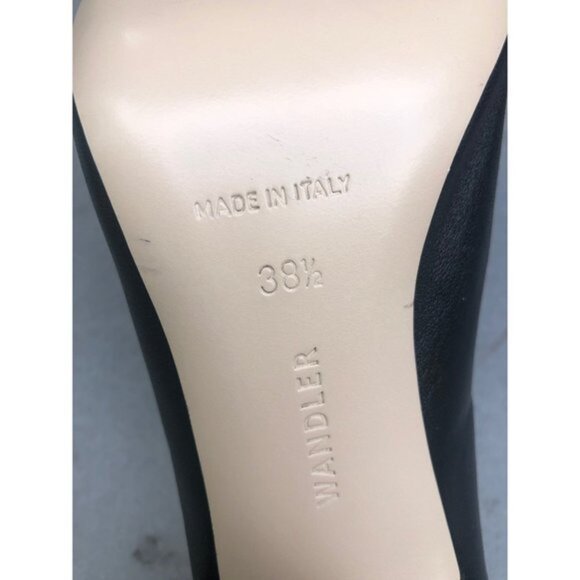 WANDLER woman's black leather Mules heels clogs size 38.5 - Picture 9 of 11